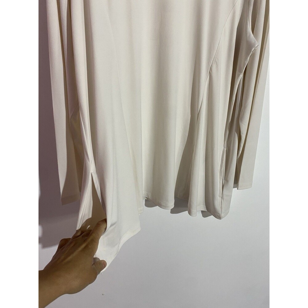 Susan Graver Tunic Top XL Liquid Knit Quite Luxury Office Old Money Timeless - Picture 5 of 10